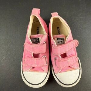 Converse All Star Pink Canvas Sneakers Toddler Shoes Double Strap